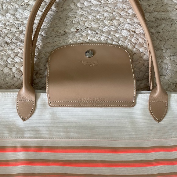 Longchamp Le Pliage Neon Stripe Mariniere Tote Bag - Picture 12 of 12